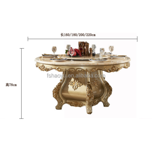 Mesa de jantar redonda de mármore para móveis de casa real